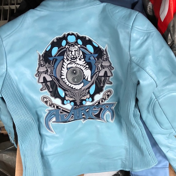 blue avirex leather jacket